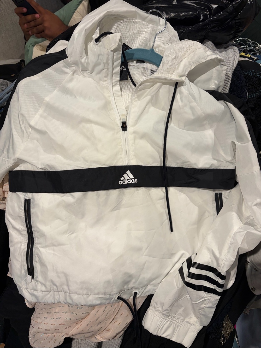 adidas White Jacket with Black Trim